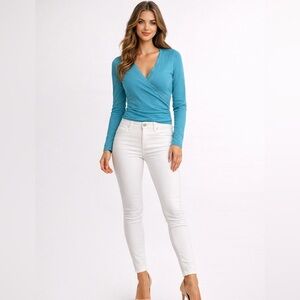 Seamless faux wrap top one size fits all excellent condition